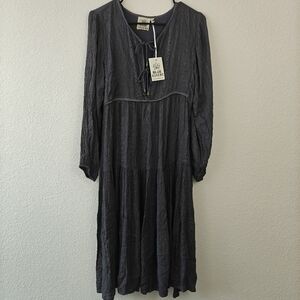 Blue Boheme NWT Grey Serenity Bohemian Midi Dress Size S/M